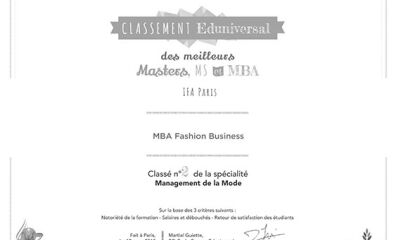 IFA Paris MBA Programları Yıllık SMBG-Eduniversal 2018 Sıralamasında